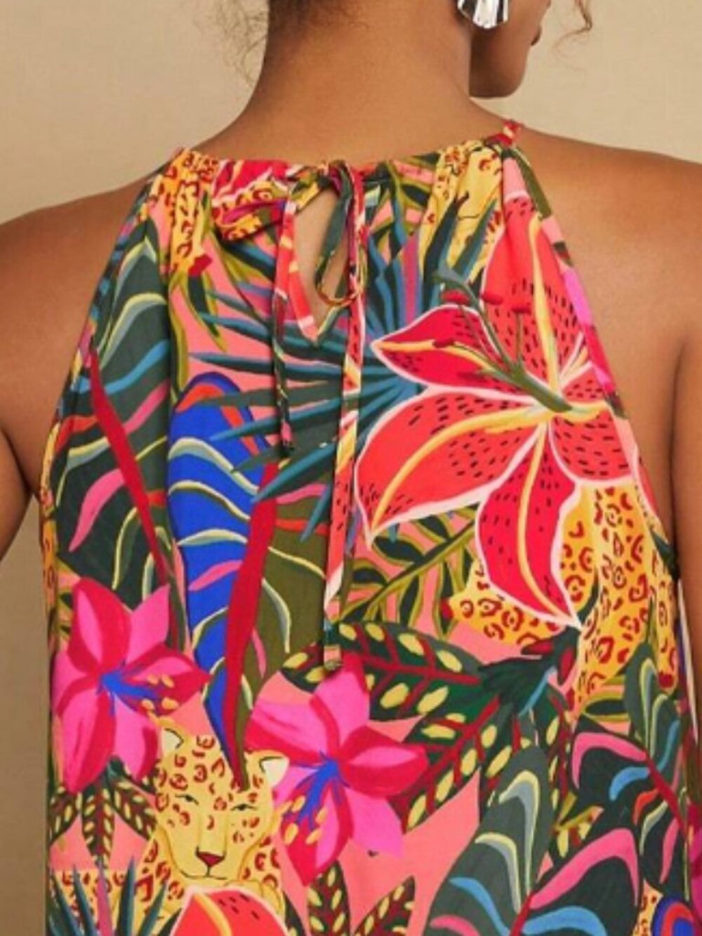 Tropical Halter Dress - Vibrant colors - Picture 4 of 7
